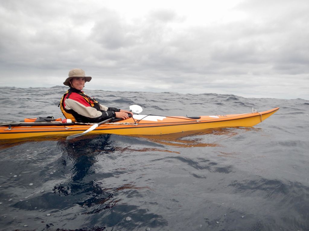 Kayaker sitting in the ocean